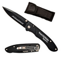 Sleek Black Stainless Steel Pocket Lock Knife